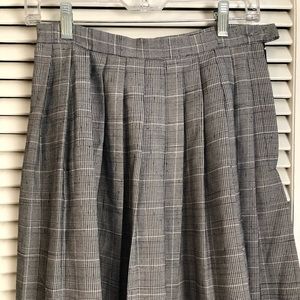 Vintage Bill Blass Black Plaid Pleated short skirt